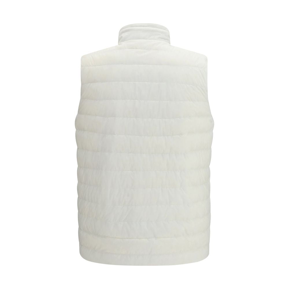 Weiße ärmellose Jacke aus Polyamid