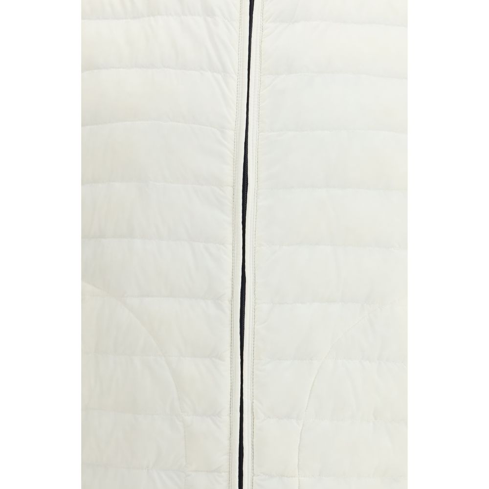 Weiße ärmellose Jacke aus Polyamid