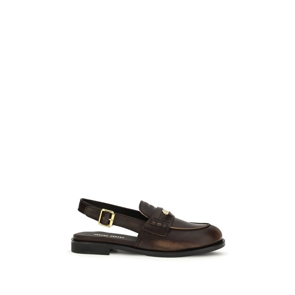Mocassini slip-on in pelle di vitello marrone (Bos Taurus)
