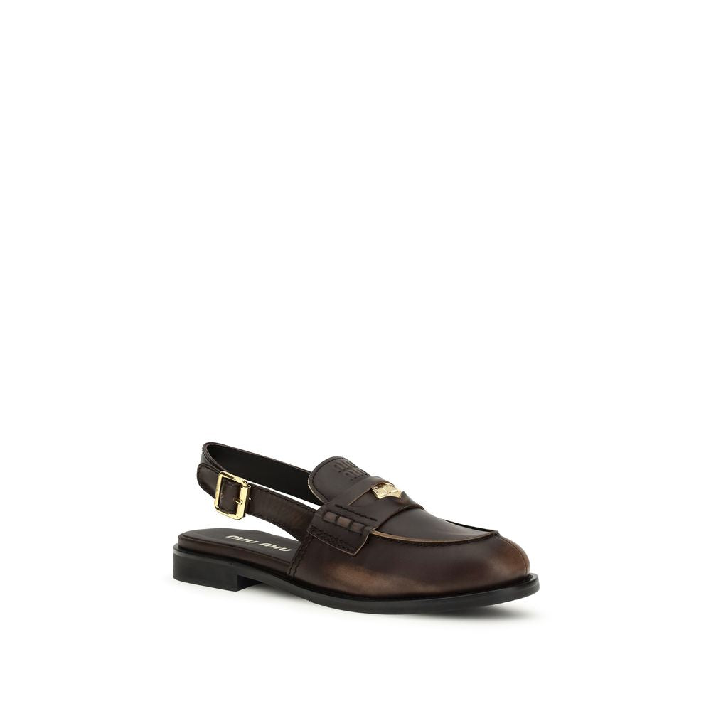 Mocassini slip-on in pelle di vitello marrone (Bos Taurus)