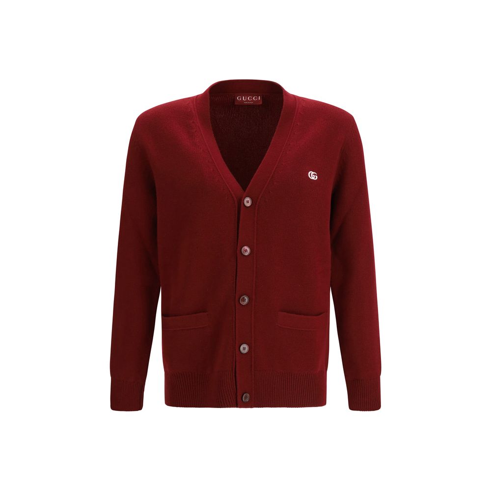 Bordeauxfarbener Cardigan aus Wolle