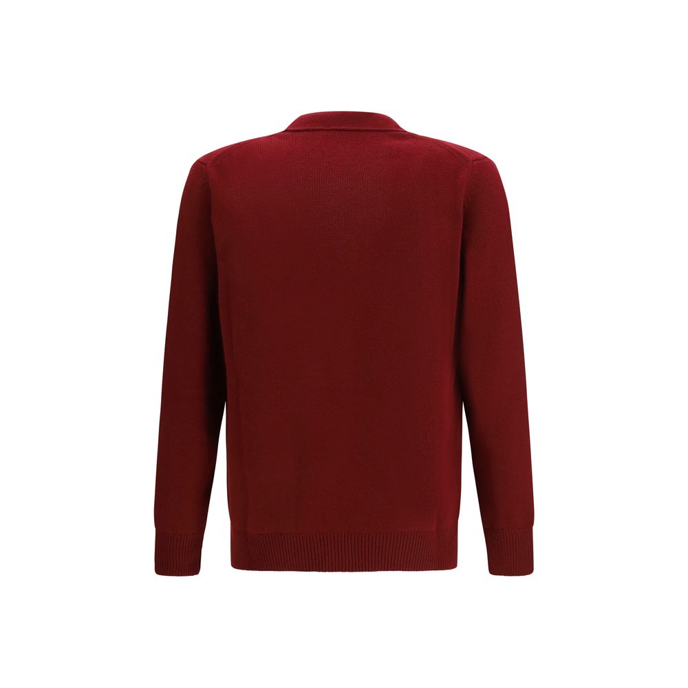 Bordeauxfarbener Cardigan aus Wolle