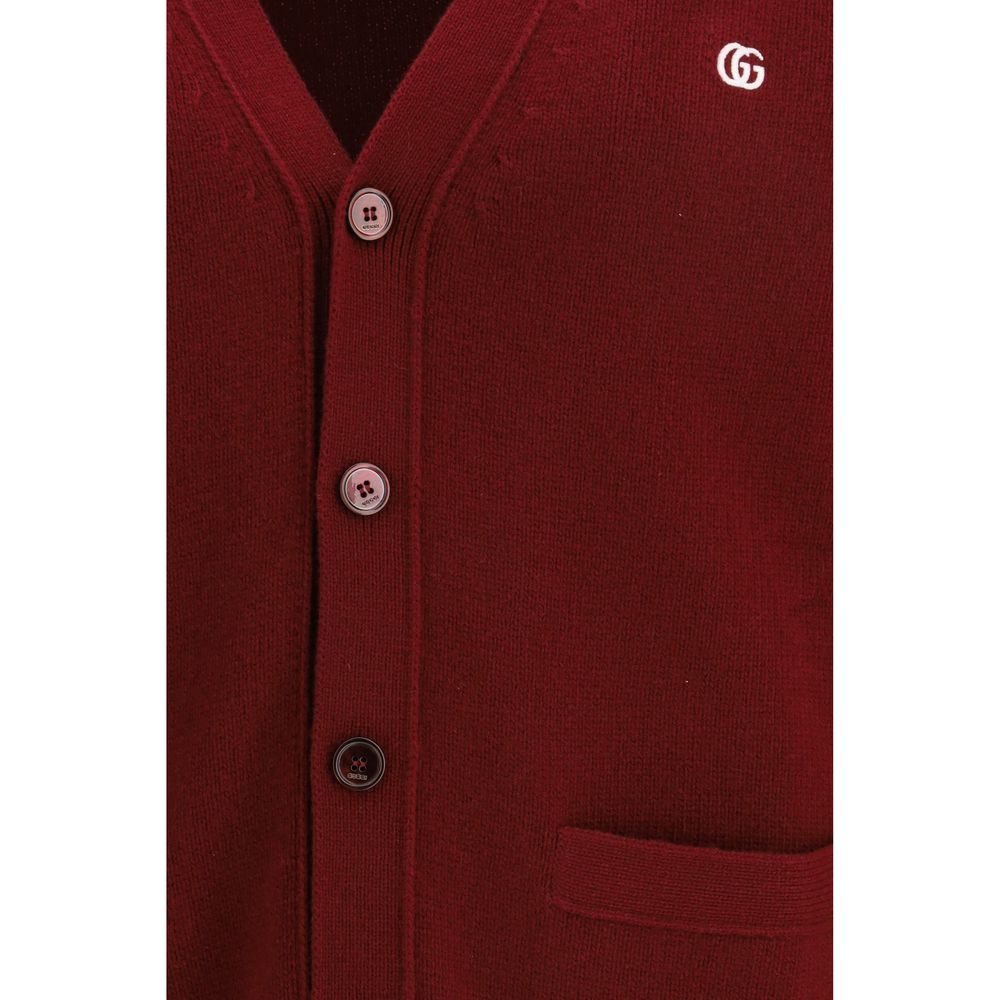 Bordeauxfarbener Cardigan aus Wolle