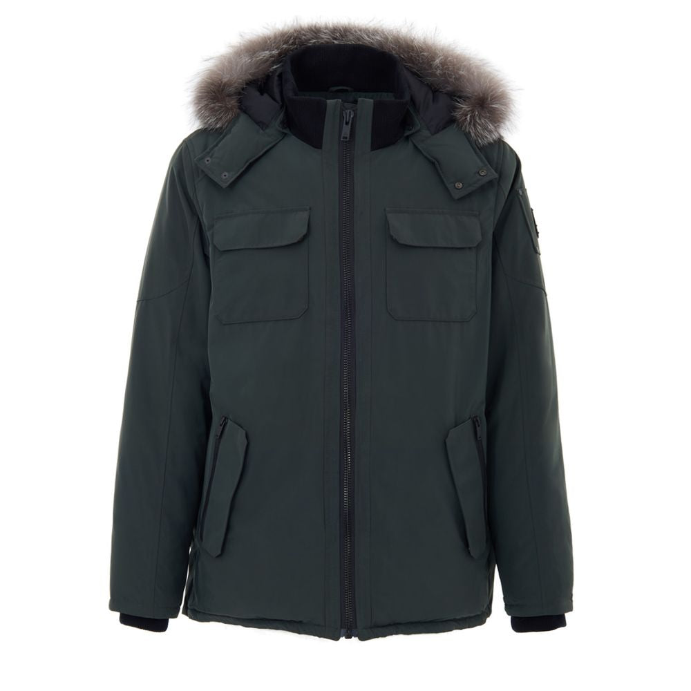 Grüner Nylon-Parka