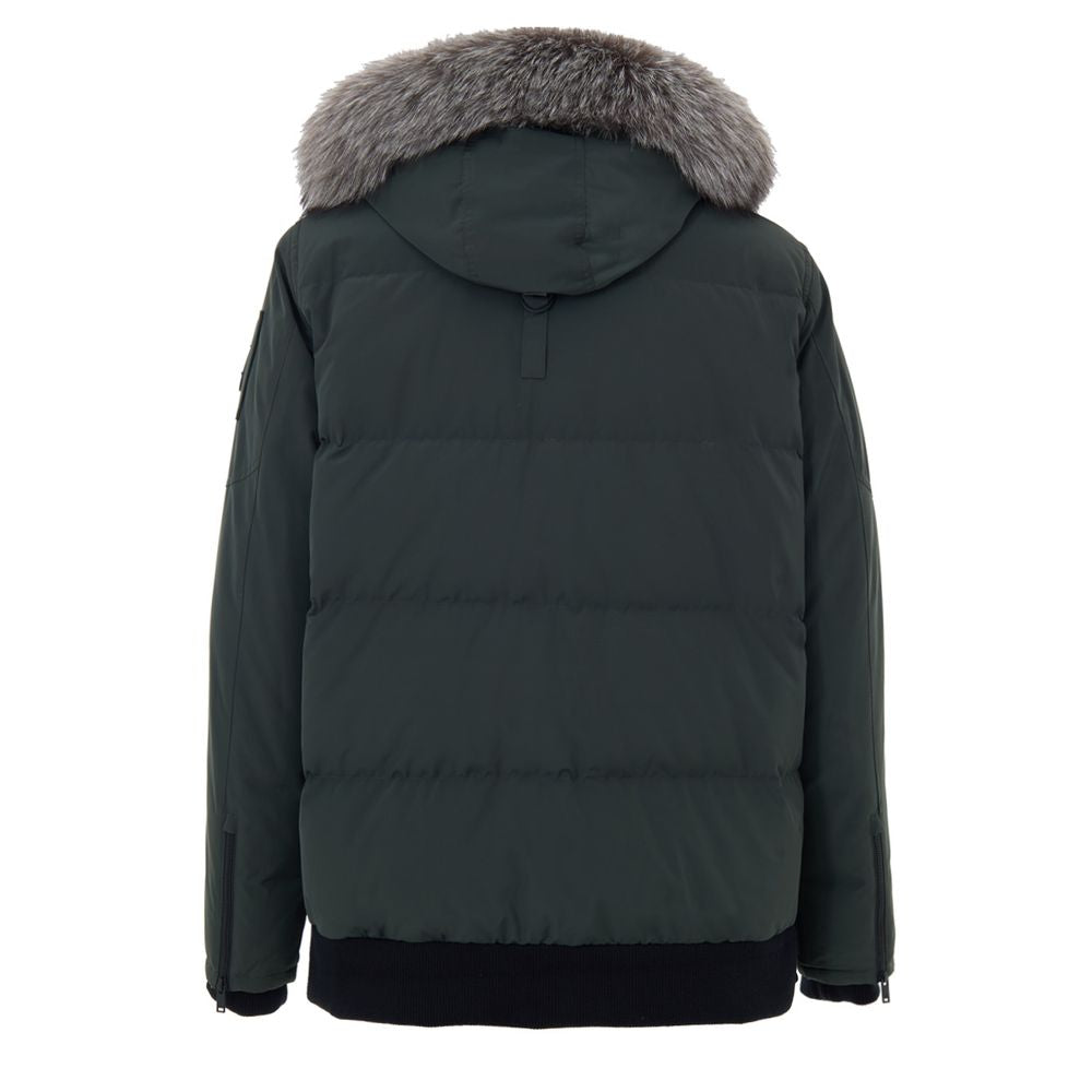 Grüner Nylon-Parka