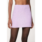 Purple Polyester Mini Skirt