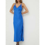 Blue Viscose Casual Dress