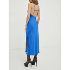 Blue Viscose Casual Dress