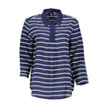 Blue Viscose Women Polo Shirt