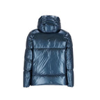 Blaue lange Jacke aus Polyamid