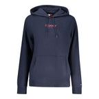 Blauer Kapuzenpullover aus Baumwolle für Damen