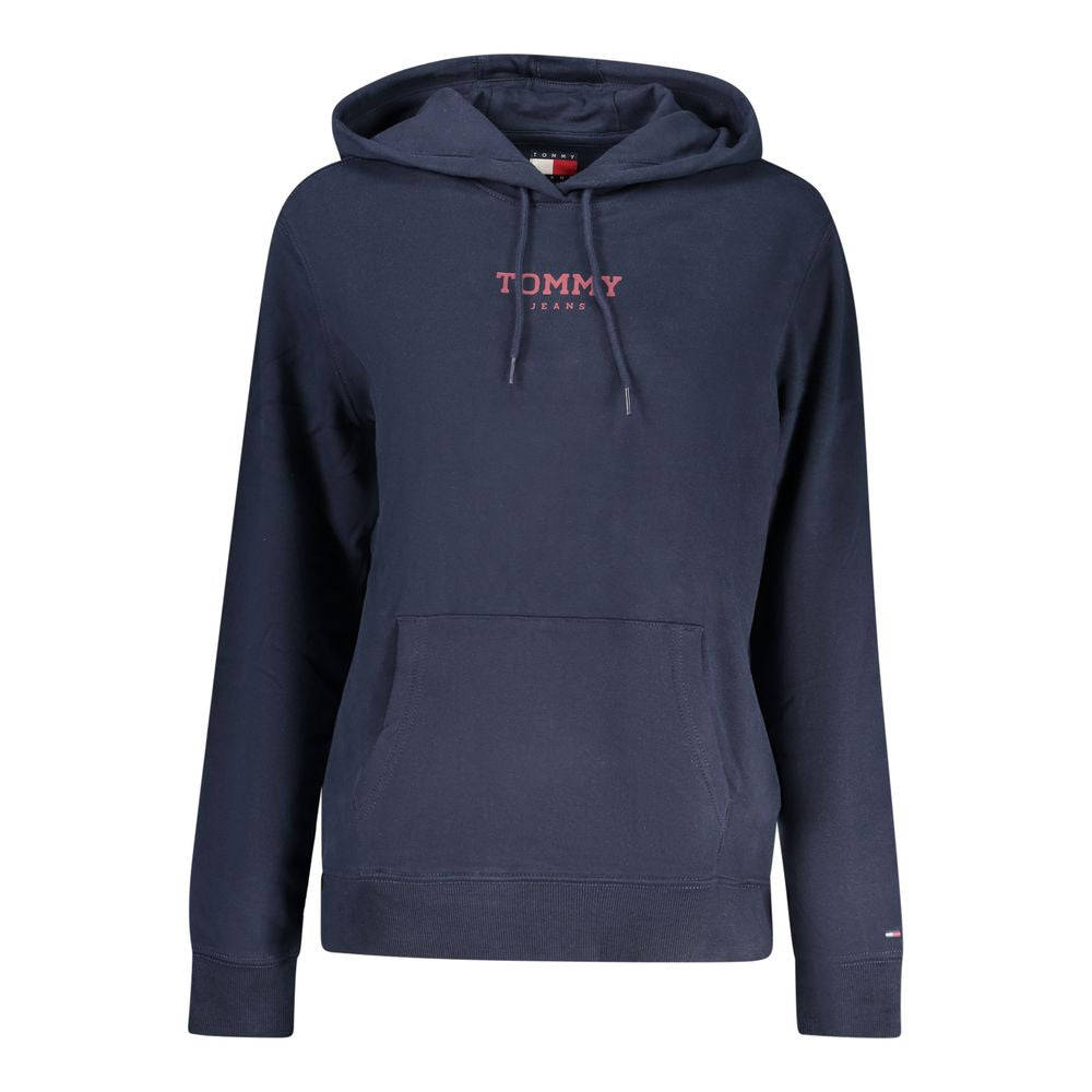 Blauer Kapuzenpullover aus Baumwolle für Damen