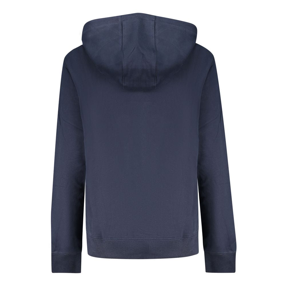 Blauer Kapuzenpullover aus Baumwolle für Damen