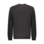 Black Cotton Men Sweatshirt