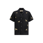 Black Cotton Pattern Shirt