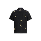 Black Cotton Pattern Shirt