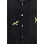Black Cotton Pattern Shirt