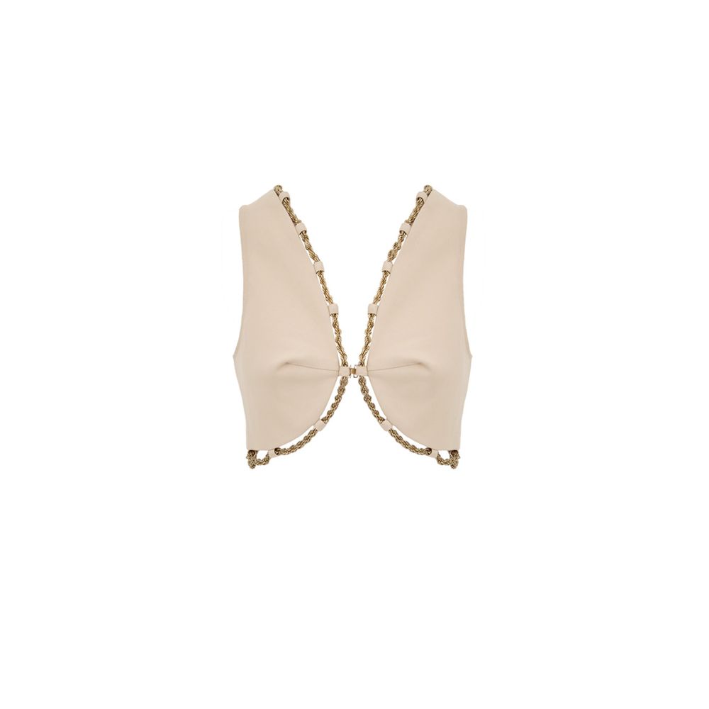 Beige Weste aus Baumwolle