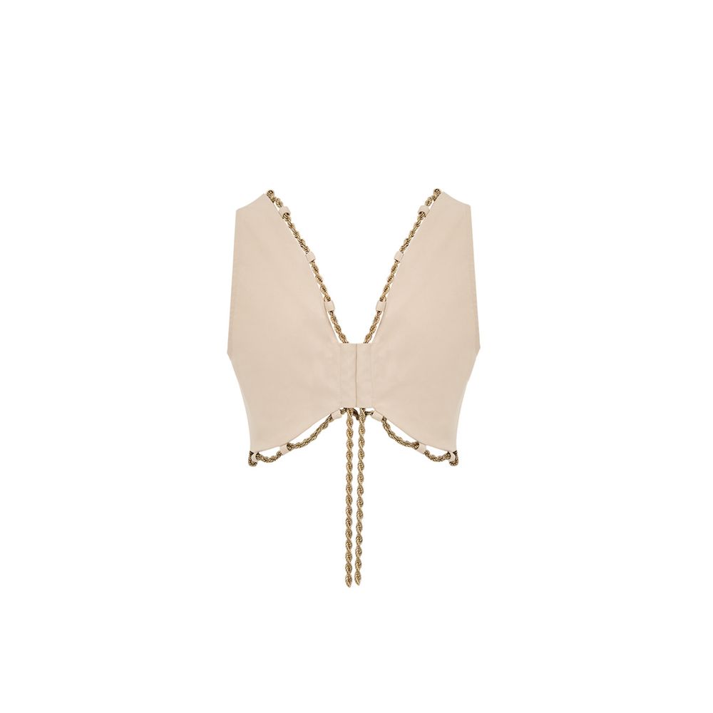 Beige Weste aus Baumwolle