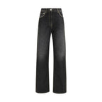 Schwarze Straight-Leg Jeans aus Baumwolle