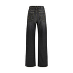 Schwarze Straight-Leg Jeans aus Baumwolle