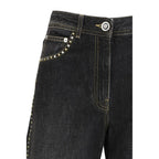 Schwarze Straight-Leg Jeans aus Baumwolle