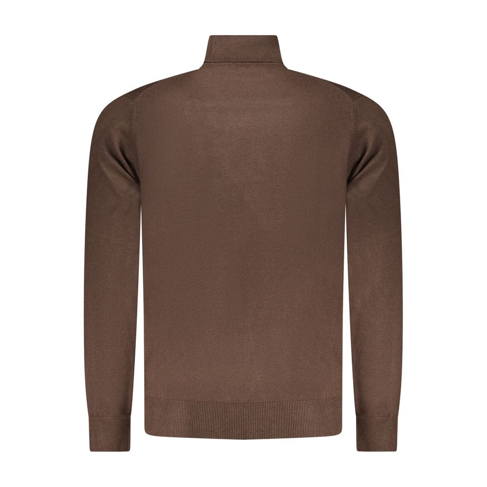 Brauner Polyamid-Herrenpullover