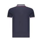 Blue Cotton Men Polo Shirt