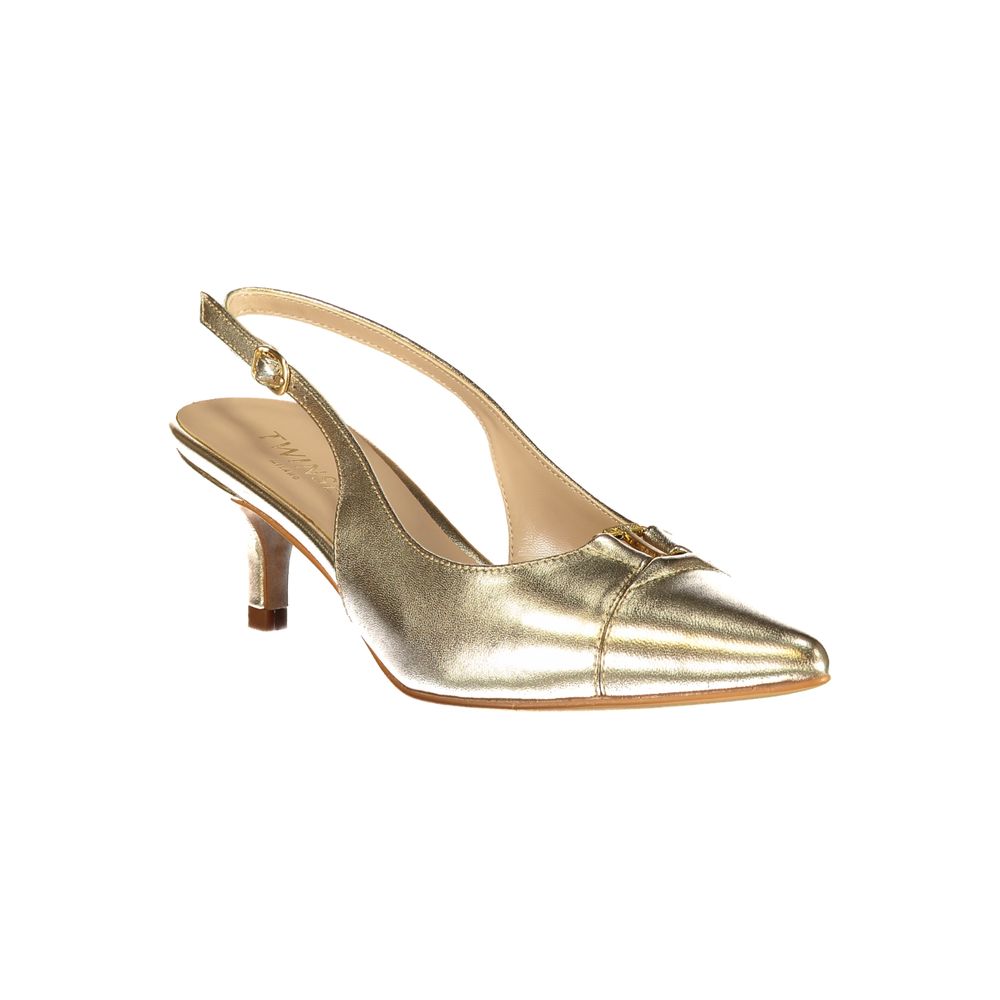 Gold-Leder-Sandalen für Damen