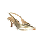 Gold-Leder-Sandalen für Damen