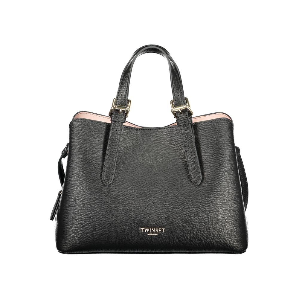 Schwarze Damenhandtasche aus Polyurethan
