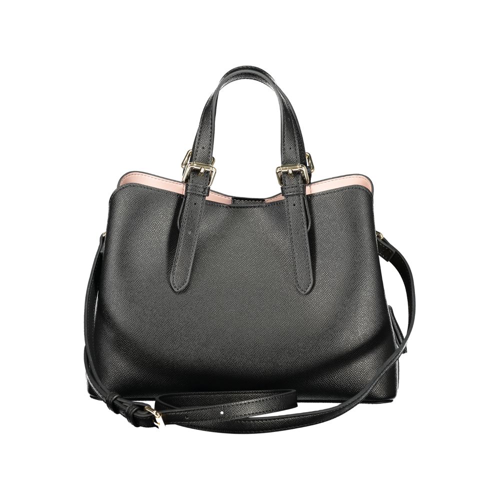 Schwarze Damenhandtasche aus Polyurethan