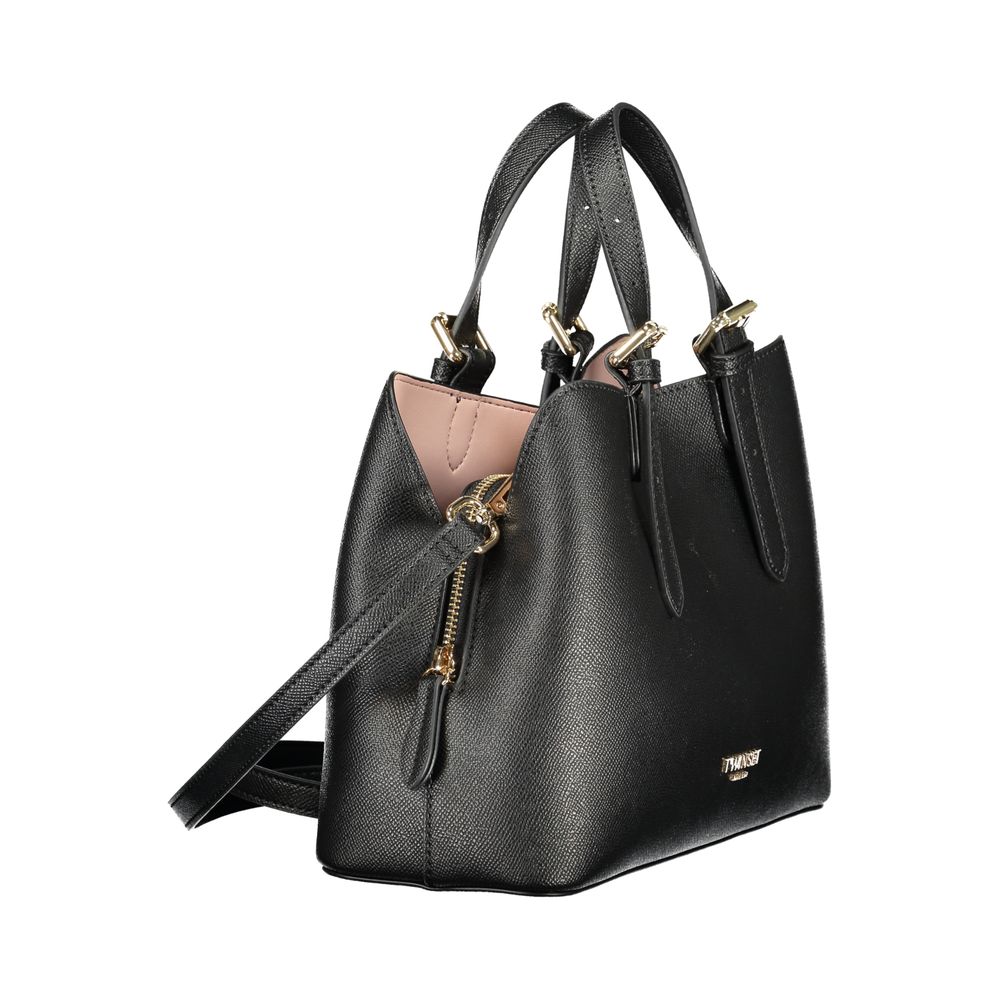Schwarze Damenhandtasche aus Polyurethan