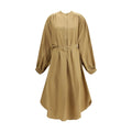 Beige Baumwoll-Freizeitkleid