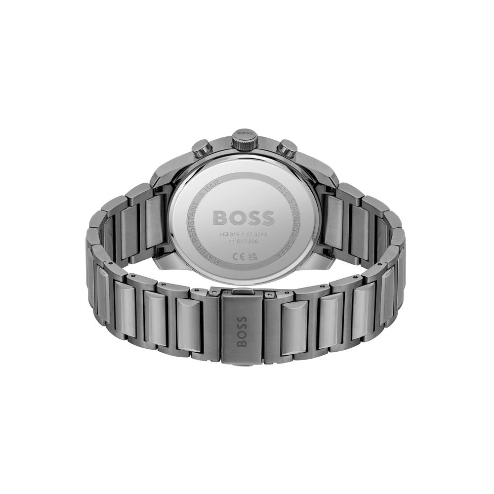 Graue Armbanduhr aus Edelstahl