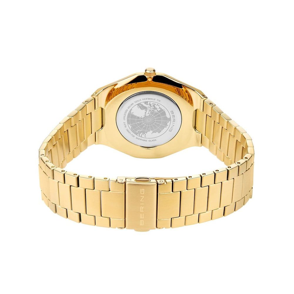 Goldene Edelstahl-Kleideruhr