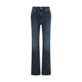 Blaue ausgestellte Jeans aus Baumwolle