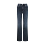 Blaue ausgestellte Jeans aus Baumwolle