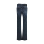 Blaue ausgestellte Jeans aus Baumwolle