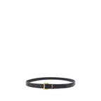 Black Calf Leather Bos Taurus Thin Belt