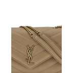 Beige Calf Leather Bos Taurus Shoulder Bag