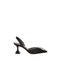 Schwarze Nylon-High-Heel-Pumps
