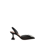 Schwarze Nylon-High-Heel-Pumps