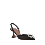 Schwarze Nylon-High-Heel-Pumps