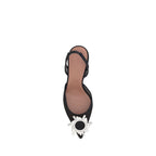 Schwarze Nylon-High-Heel-Pumps