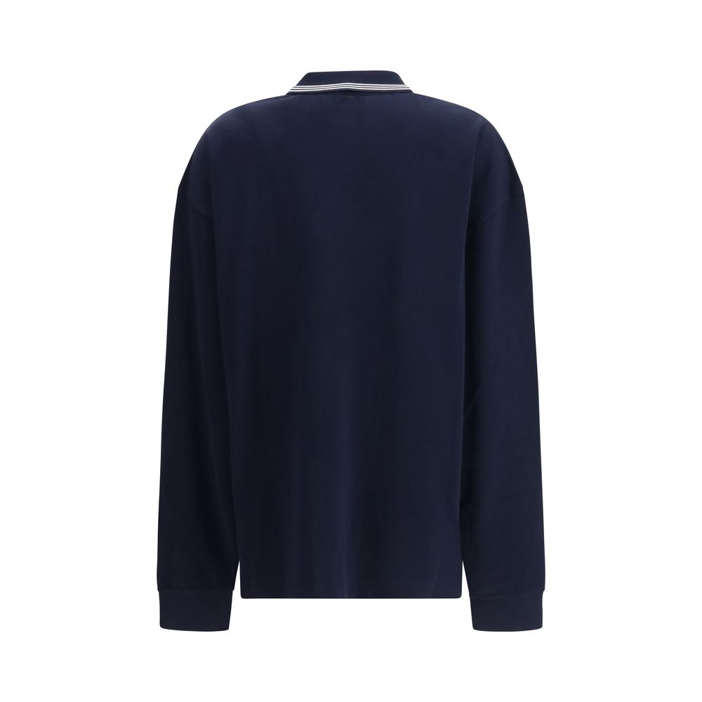 Blaues Baumwoll-Polo-Shirt