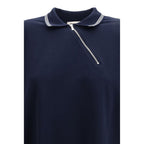 Blaues Baumwoll-Polo-Shirt