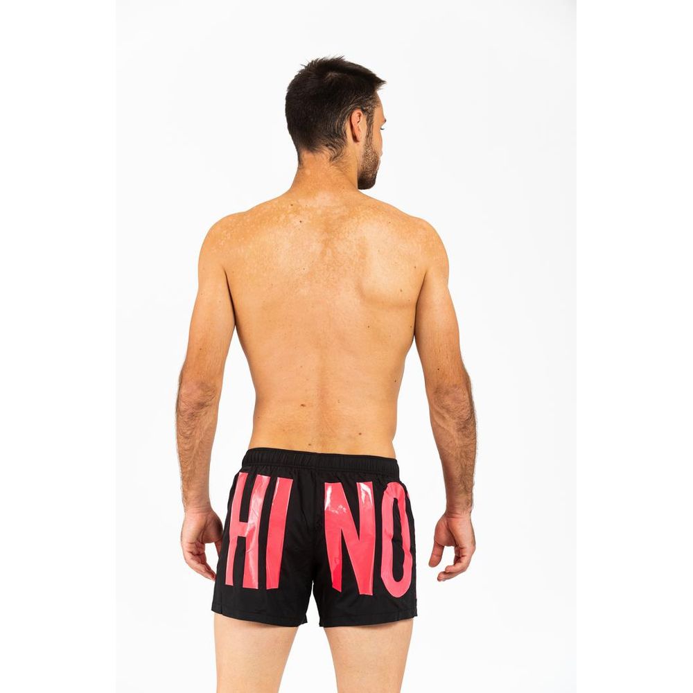 Fuchsia Polyester Swim Shorts