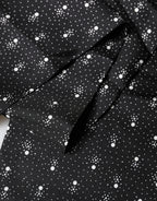 Schwarz Weiß Seide Tupfen Foulard 140cm x 15cm Schal
