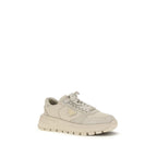 Beige Calf Leather Bos Taurus Athletic Sneakers